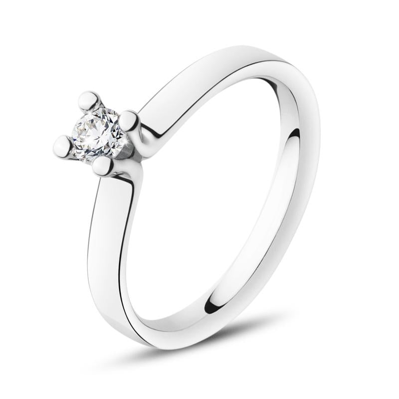 Georg Jensen Magic 18ct White Gold Diamond Solitaire Ring - 51