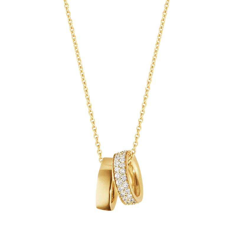 Georg Jensen Magic 18ct Yellow Gold 0.19ct Diamond Charm Necklace D - Yellow Gold