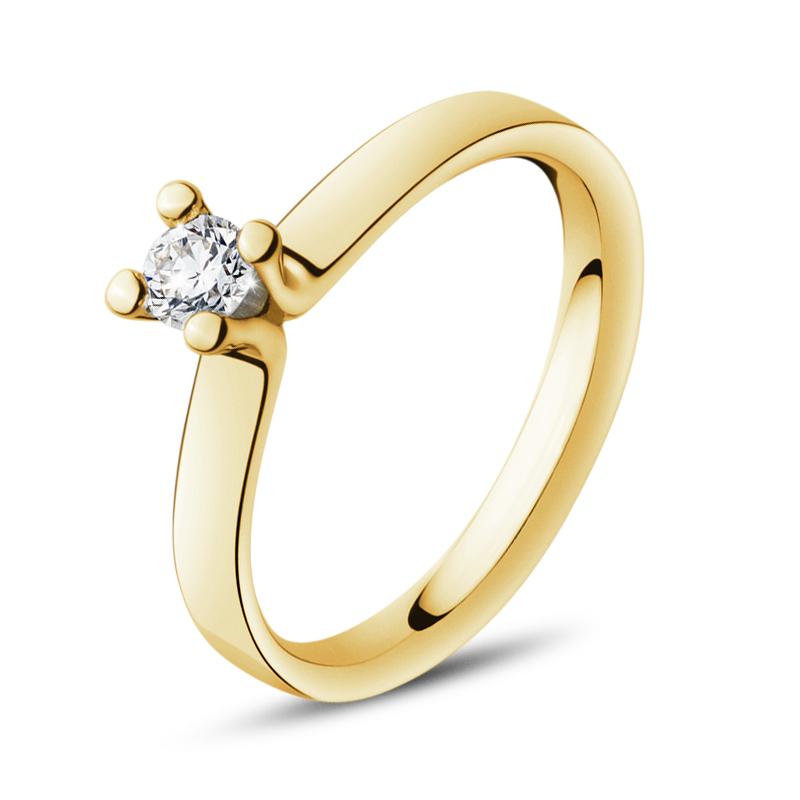 Georg Jensen Magic 18ct Yellow Gold Diamond Solitaire Ring - 56
