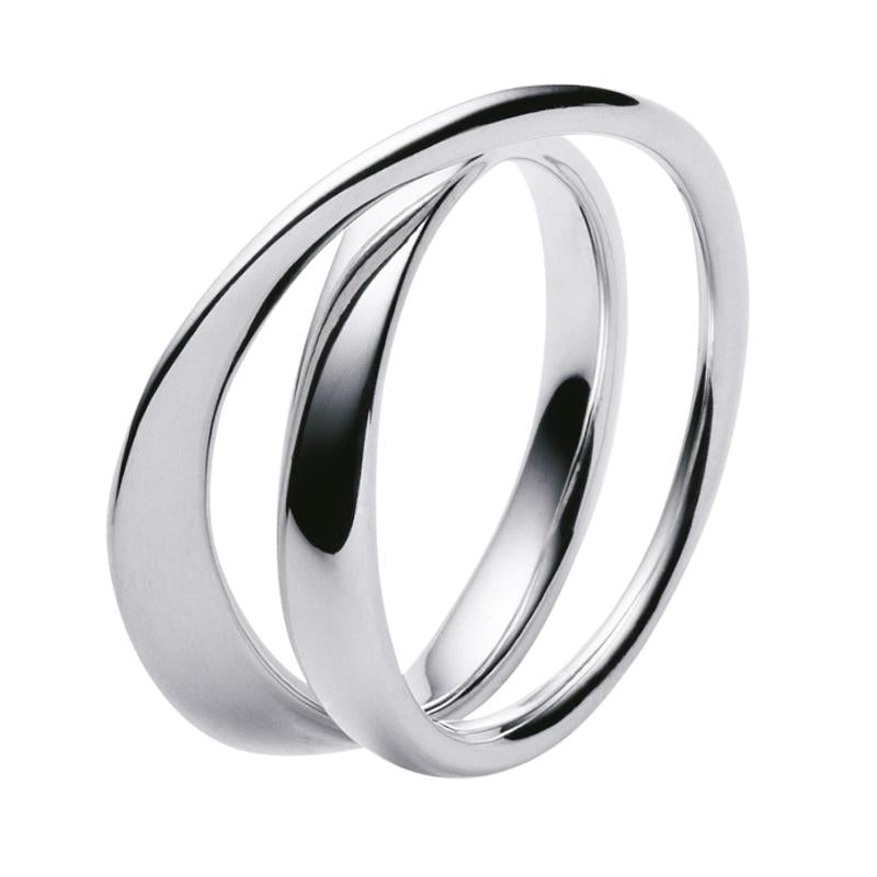 Georg Jensen Mobius Sterling Silver Crossover Ring - 59