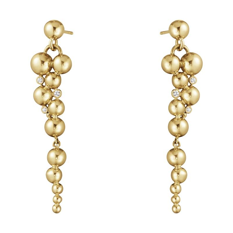 Georg Jensen Moonlight Grapes 18ct Yellow Gold Diamond Drop Earrings
