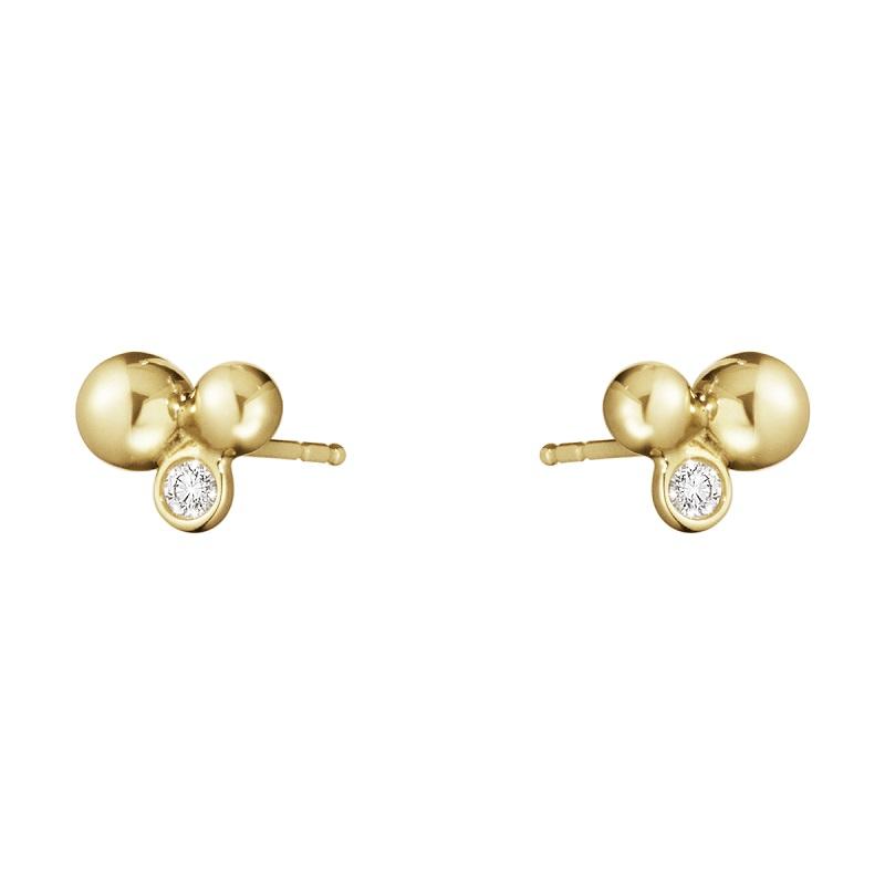 Georg Jensen Moonlight Grapes 18ct Yellow Gold Diamond Stud Earrings