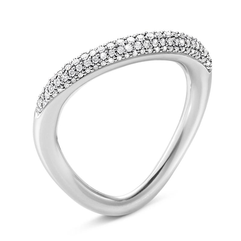 Georg Jensen Offspring Sterling Silver 0.29ct Diamond Ring - Size 6 (58 - 59)