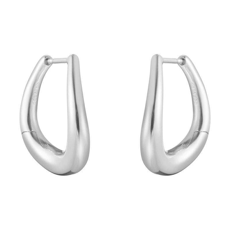 Georg Jensen Offspring Sterling Silver Medium Hoop Earrings - Silver