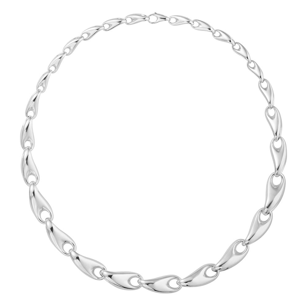Georg Jensen Reflect Sterling Silver Graduated Links Necklace - Medium