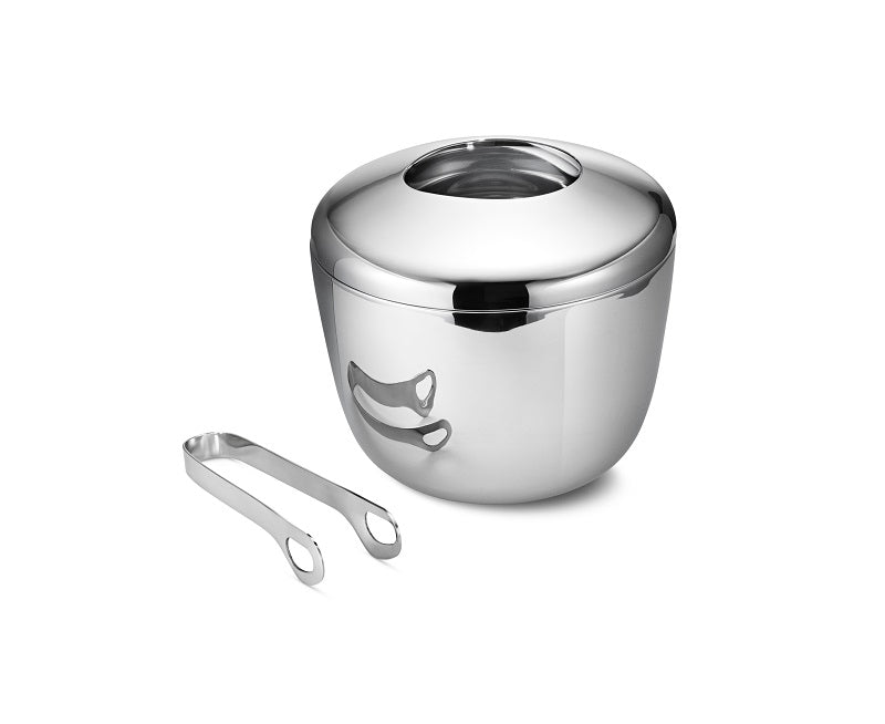 Georg Jensen Sky Stainless Steel Ice Bucket and Tongs - Silver