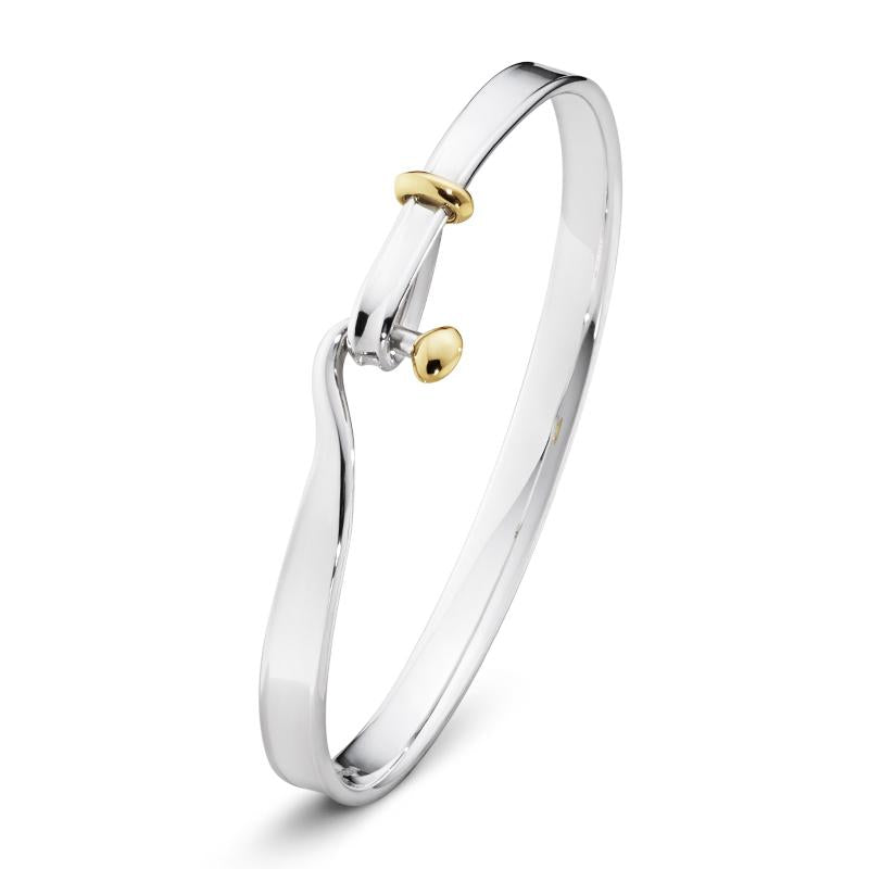 Georg Jensen Sterling Silver Yellow Gold Torun Bangle - L
