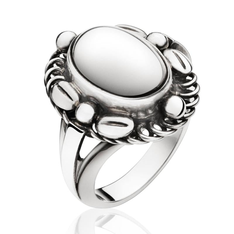 Georg Jensen Sterling Silver Moonlight Blossom Ring D - 49