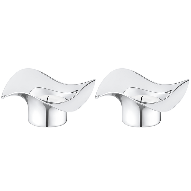 Georg Jensen Cobra Set of Two Tealight Holders - TITLE Silver