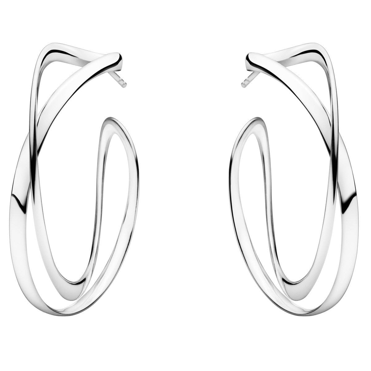 Georg Jensen Infinity Sterling Silver Large Hoop Earrings - Silver