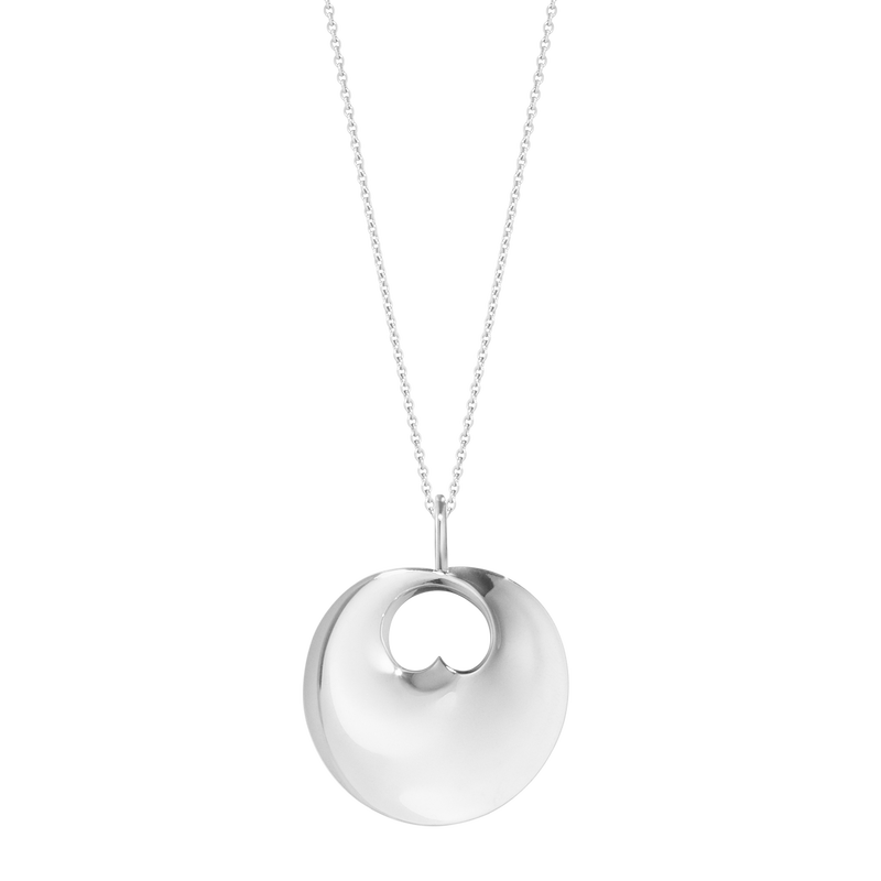 Georg Jensen Large Hidden Heart Sterling Silver Necklace - TITLE Silver