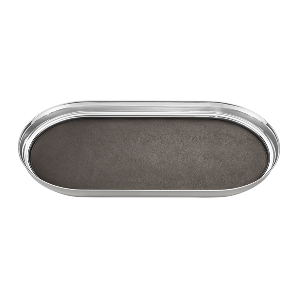 Georg Jensen Manhattan Tray With Leather - TITLE Silver
