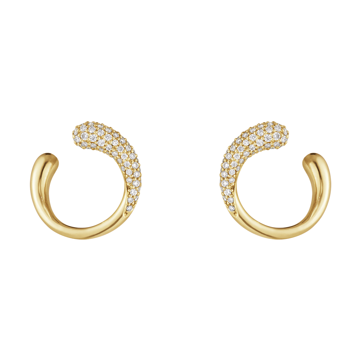 Georg Jensen Mercy 18ct Yellow Gold Diamond Hoop Earrings - Gold