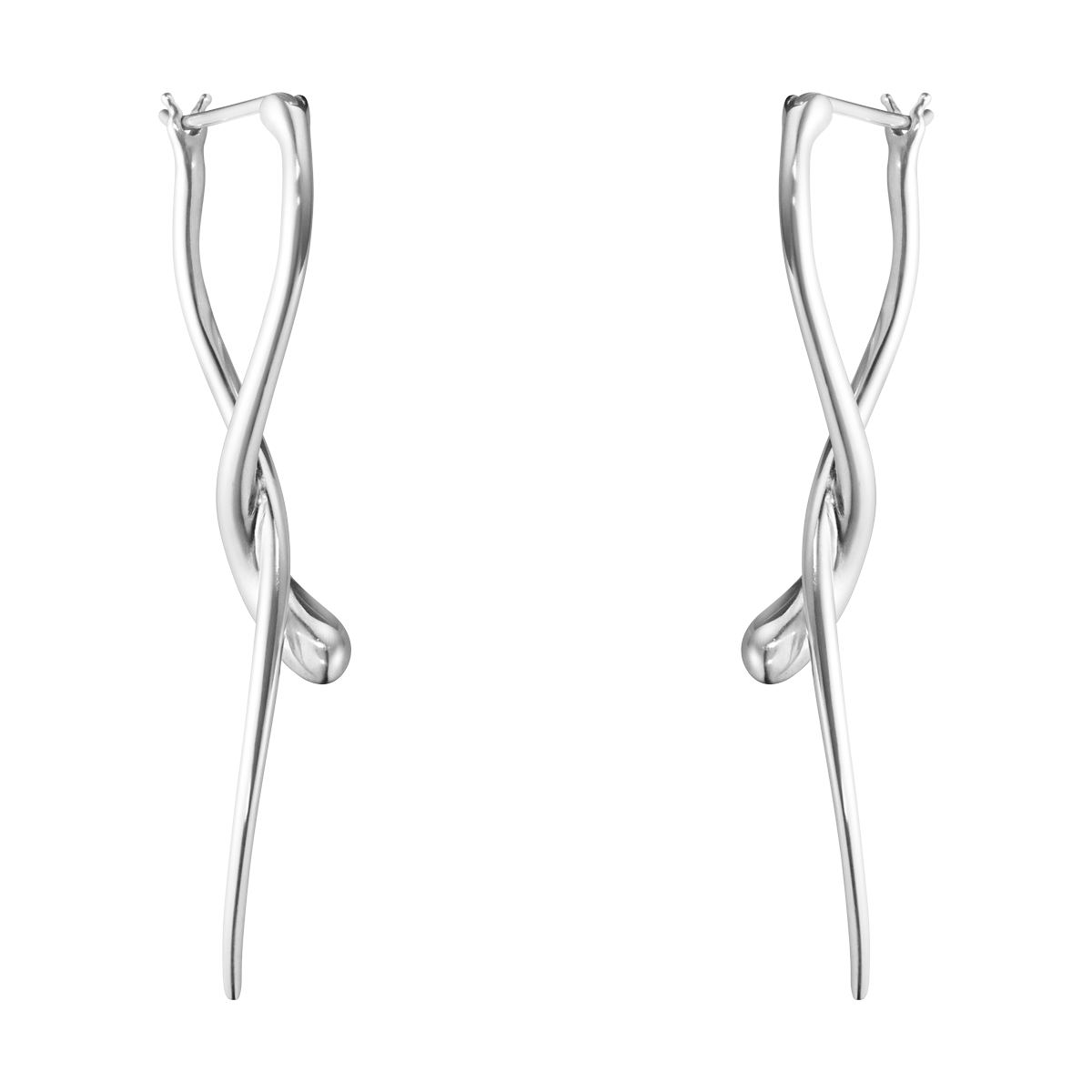 Georg Jensen Mercy Sterling Silver Twisted Long Drop Earrings - Silver