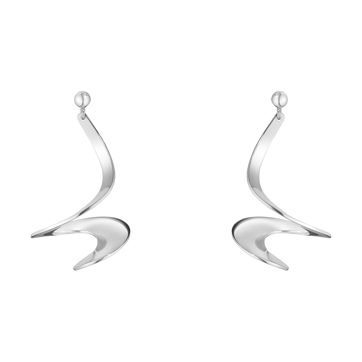 Georg Jensen Mobius Sterling Silver Drop Earrings - Silver