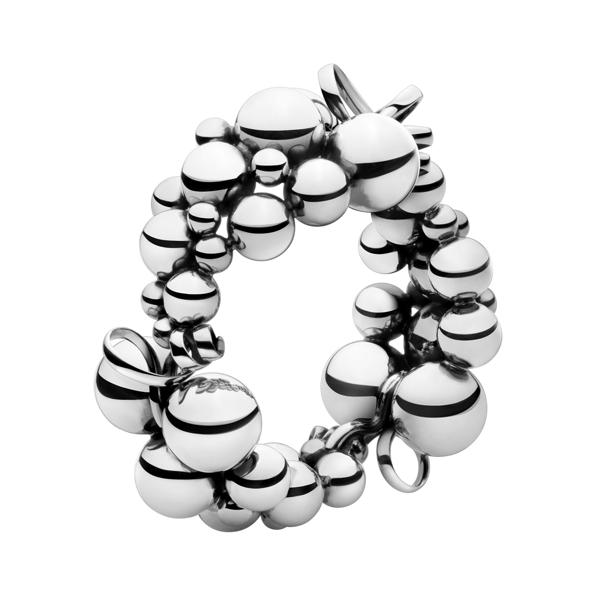 Georg Jensen Moonlight Grapes Sterling Silver Statement Bracelet - M/L