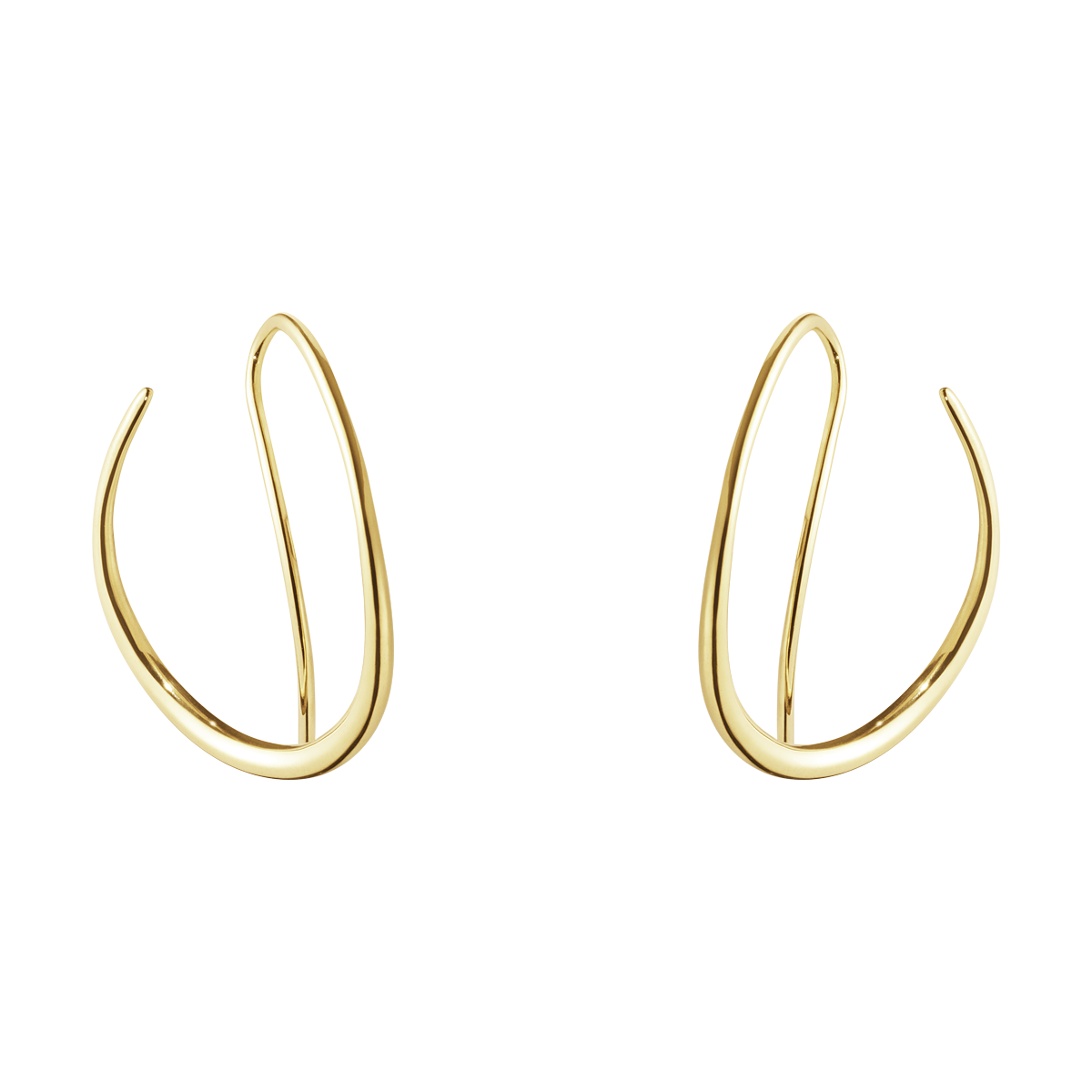 Georg Jensen Offspring 18ct Yellow Gold Hoop Earrings - Yellow Gold