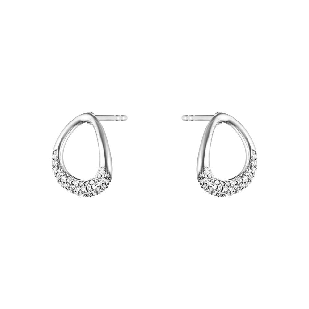 Georg Jensen Offspring Sterling Silver 0.19ct Diamond Earrings - Silver
