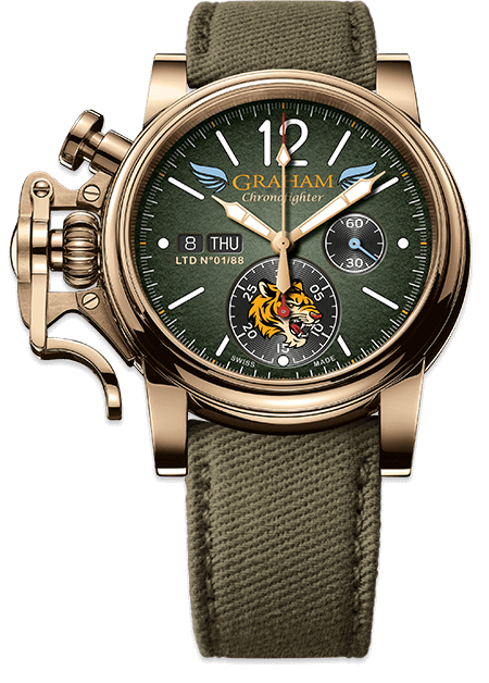Graham Watch Chronofighter Vintage Bronze Flying Tigers Limited Edition - Green
