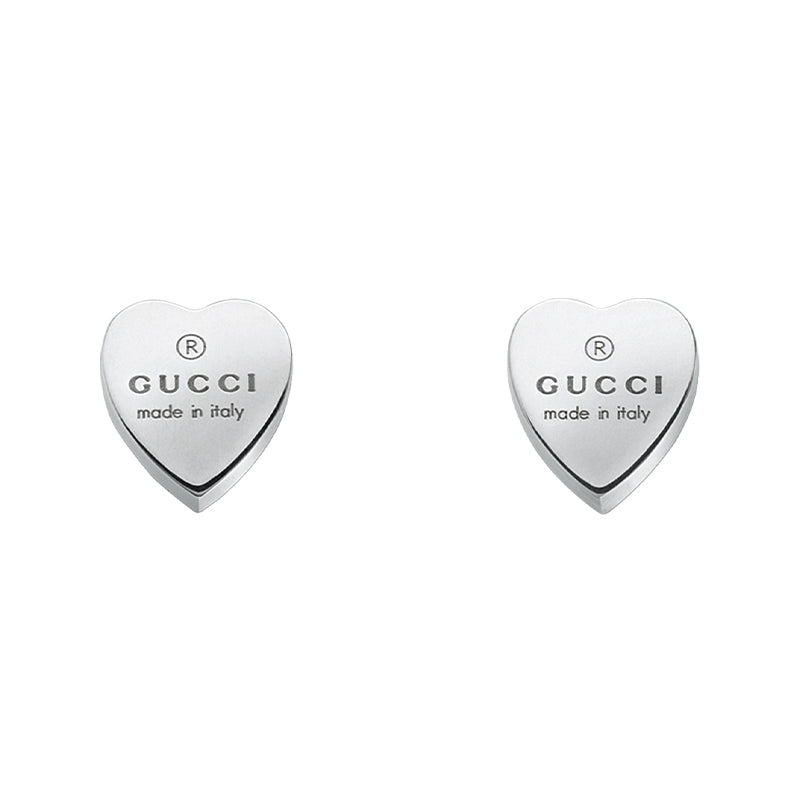 Gucci Trademark Sterling Silver Heart Earrings