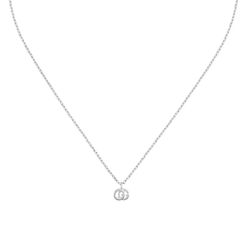 Gucci GG Running 18ct White Gold Diamond Pendant Necklace