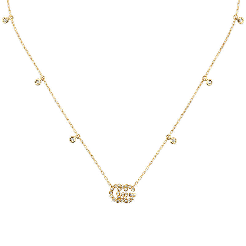Gucci GG Running 18ct Yellow Gold Diamond Necklace D