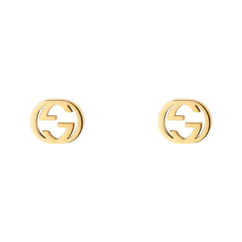 Gucci Interlocking 18ct Yellow Gold 5mm Stud Earrings