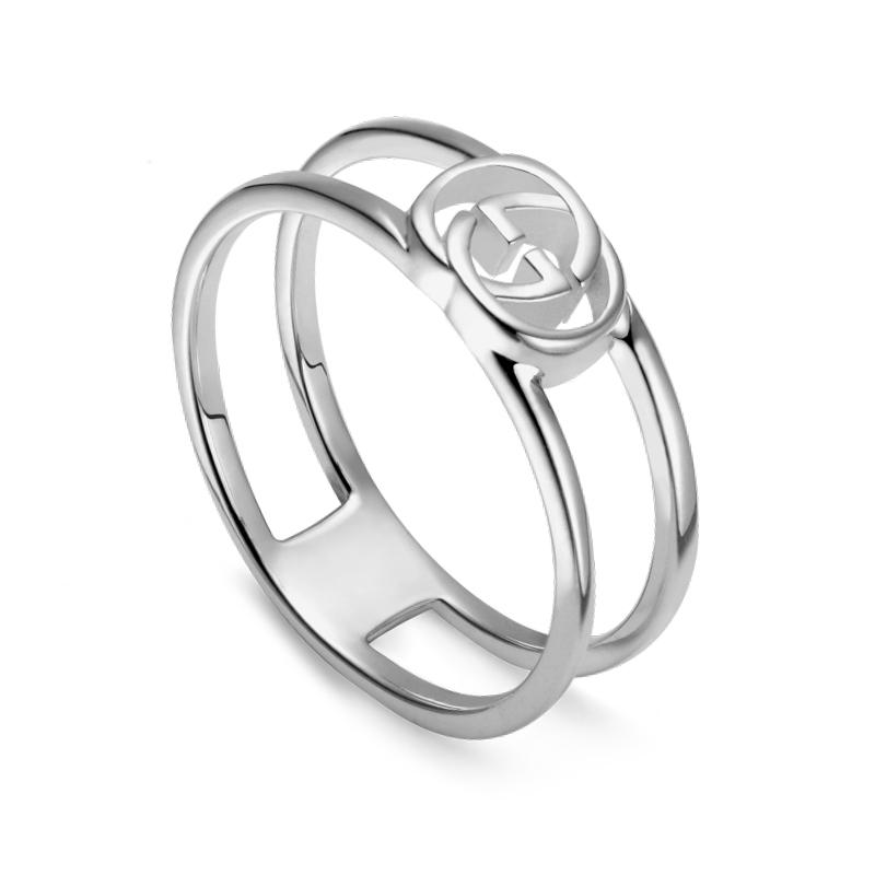 Gucci Interlocking Motif Sterling Silver Ring - S.5
