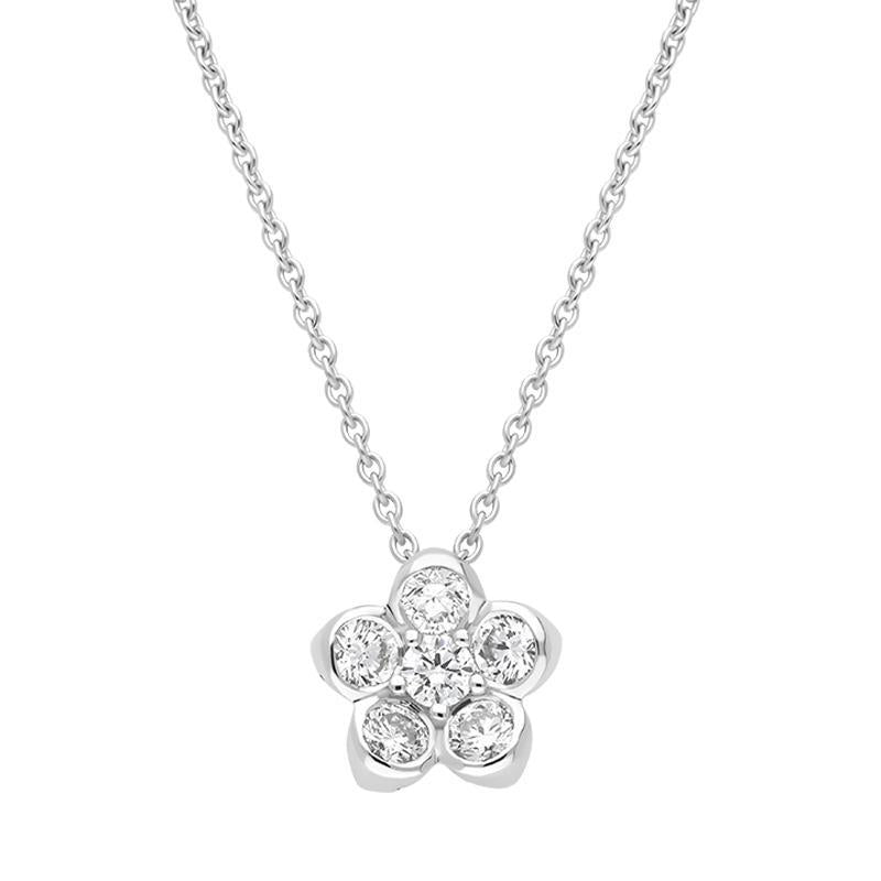 Hans D. Krieger 18ct White Gold 0.60ct Diamond Flower Necklace | IX ...