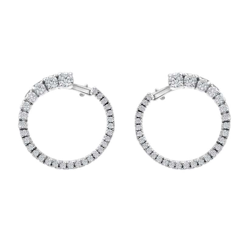 Hans D. Krieger 18ct White Gold 1.32ct Diamond Hoop Earrings - White Gold