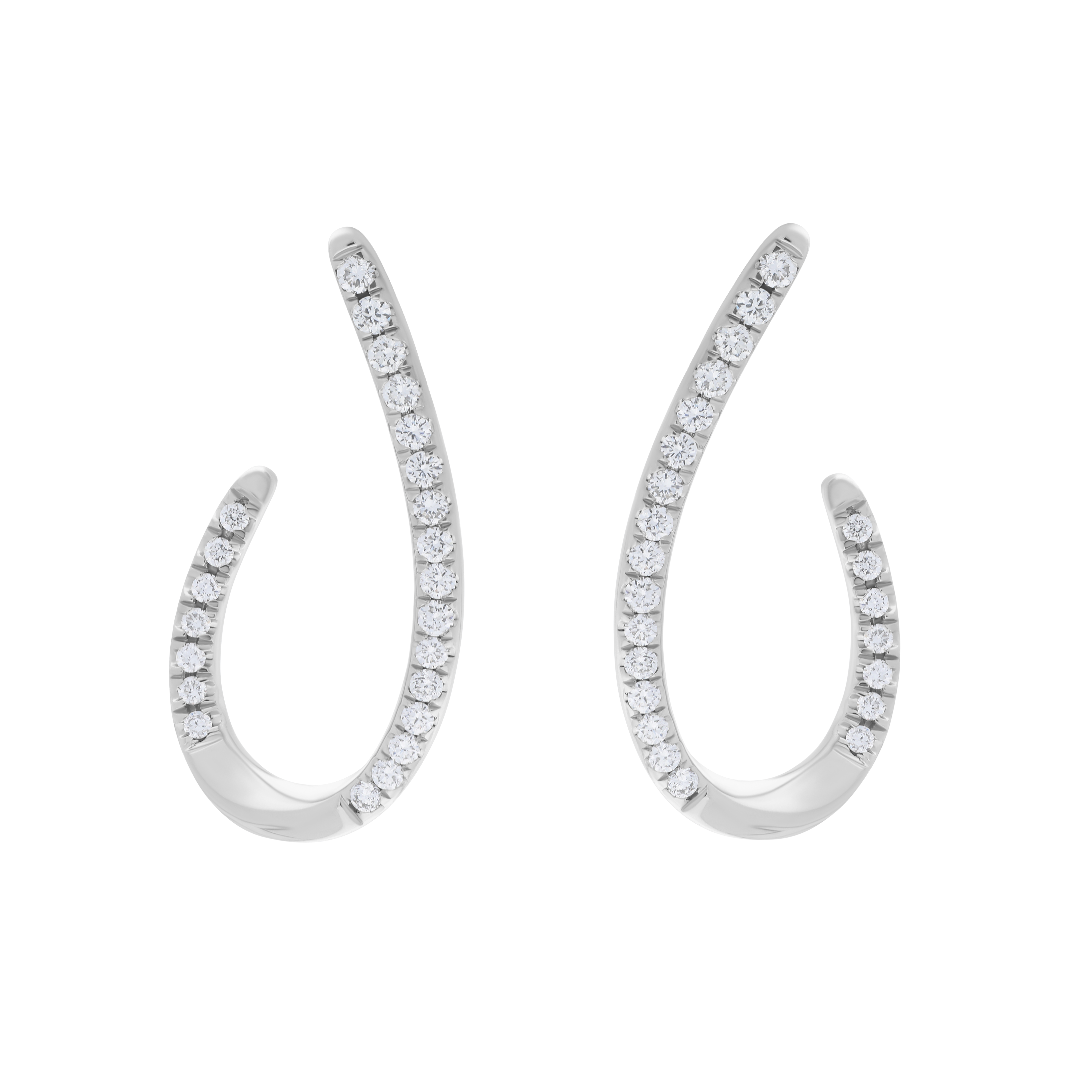 Hans D. Krieger 18ct White Gold Diamond Pave Drop Earrings D
