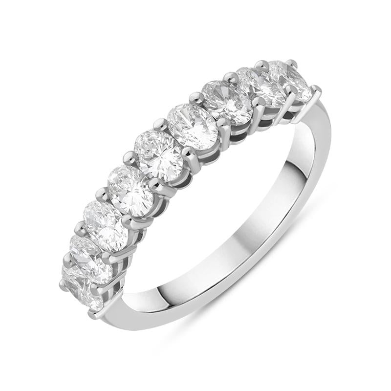 Hans D. Krieger Platinum 0.98ct Diamond Nine Stone Half Eternity Ring