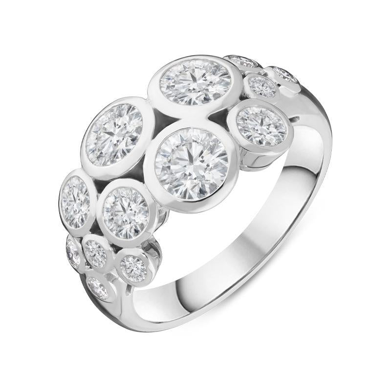 Hans D. Krieger 18ct White Gold 2.19ct Diamond Bubble Ring