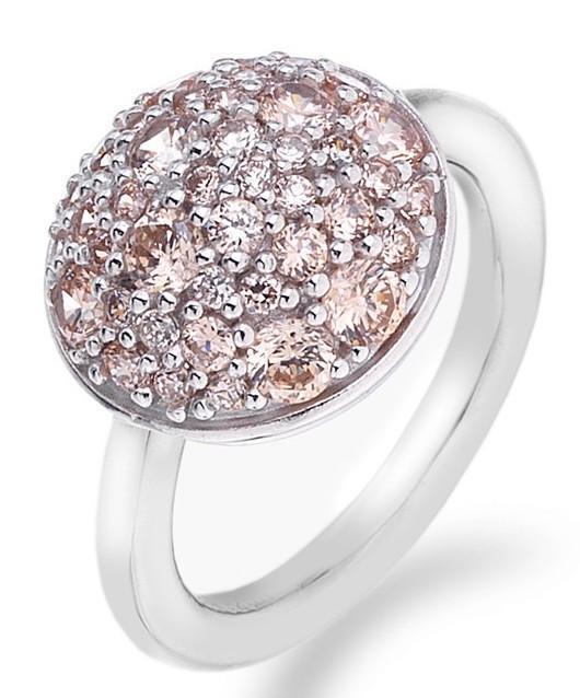 Hot Diamonds Bouquet Sterling Silver Champagne Zirconia Ring - O
