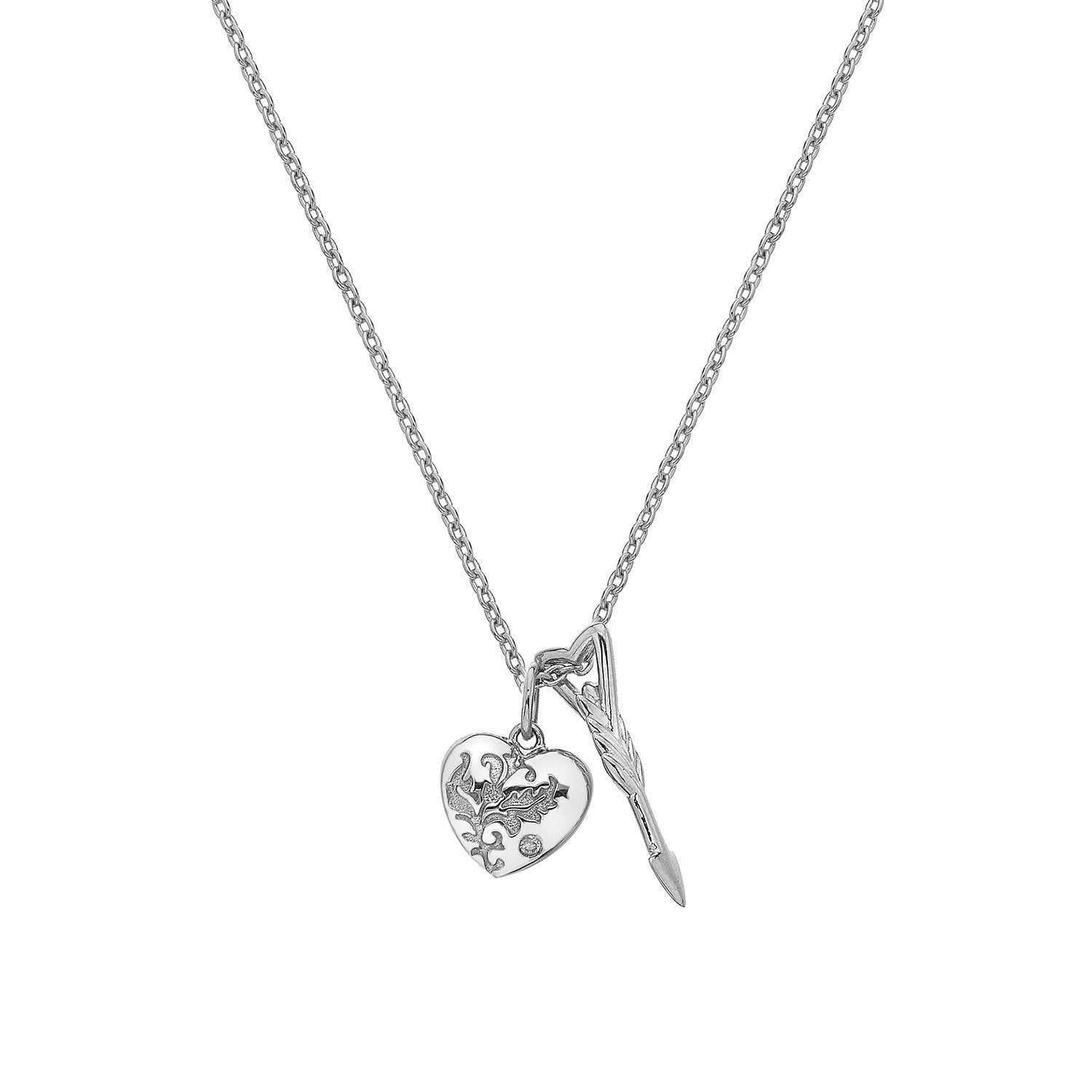 Hot Diamonds Cupid Sterling Silver Necklace D - Silver