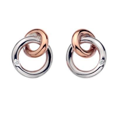 Hot Diamonds Eternity Sterling Silver Rose Gold Plated Earrings - TITLE Silver