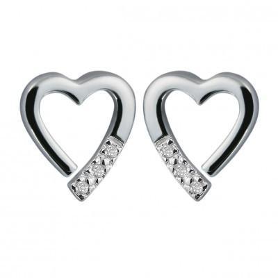 Hot Diamonds Just Add Love Sterling Silver Memories Earrings - TITLE Silver