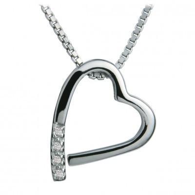 Hot Diamonds Romantic Sterling Silver Heart Necklace - Silver