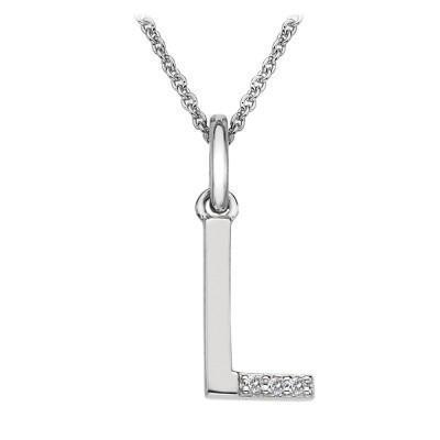 Hot Diamonds Micro 'L' Sterling Silver Necklace