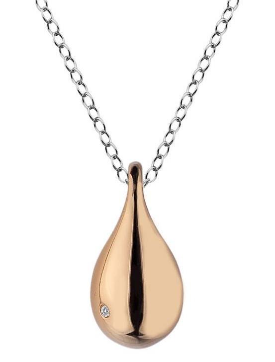 Hot Diamonds Mirage Rose Gold Plated Short Drop Necklace - Rose Gold