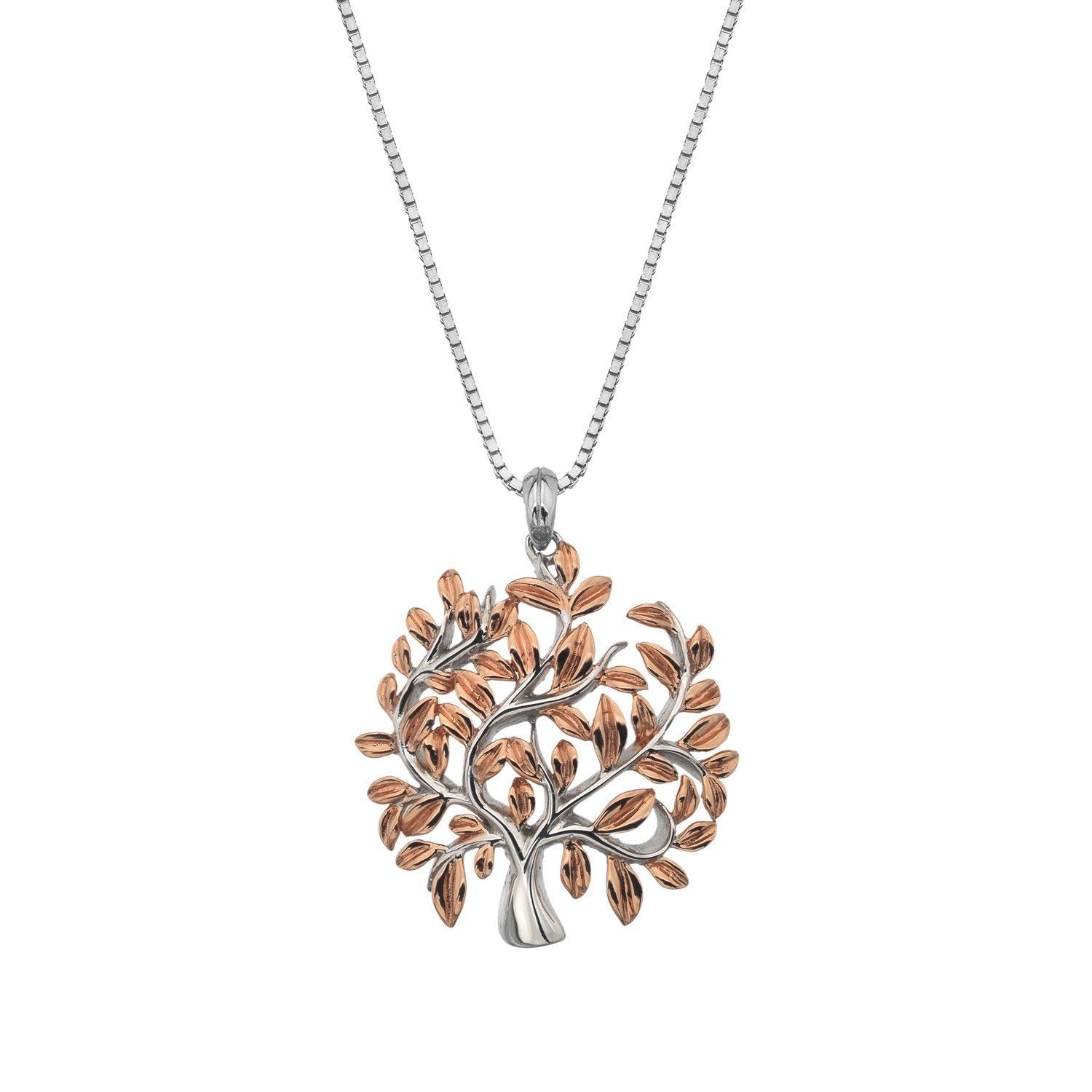 Hot Diamonds Passionate Sterling Silver Rose Gold Plated Necklace - Silver