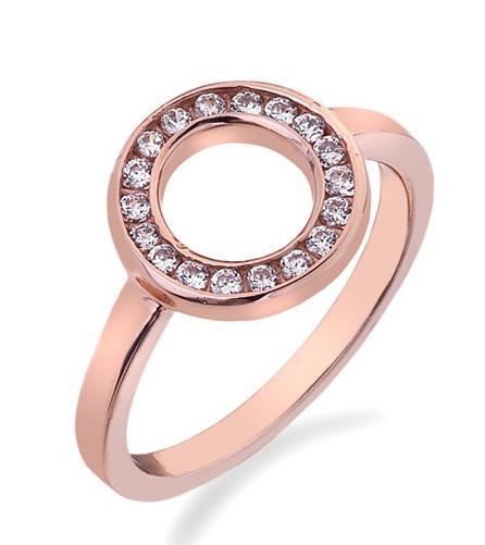 Hot Diamonds Saturno Rose Gold Plated Cubic Zirconia Ring - Rose Gold N