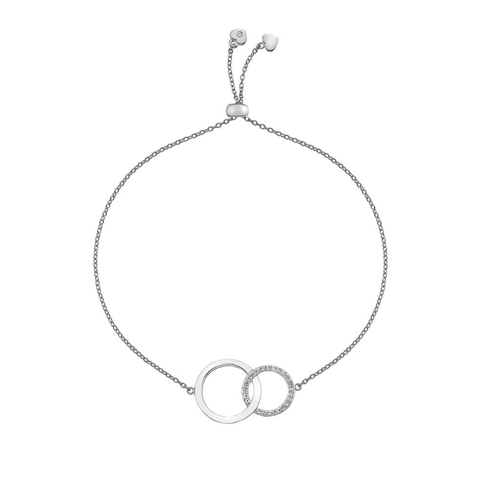 Hot Diamonds Striking Circle Sterling Silver Bracelet - Silver