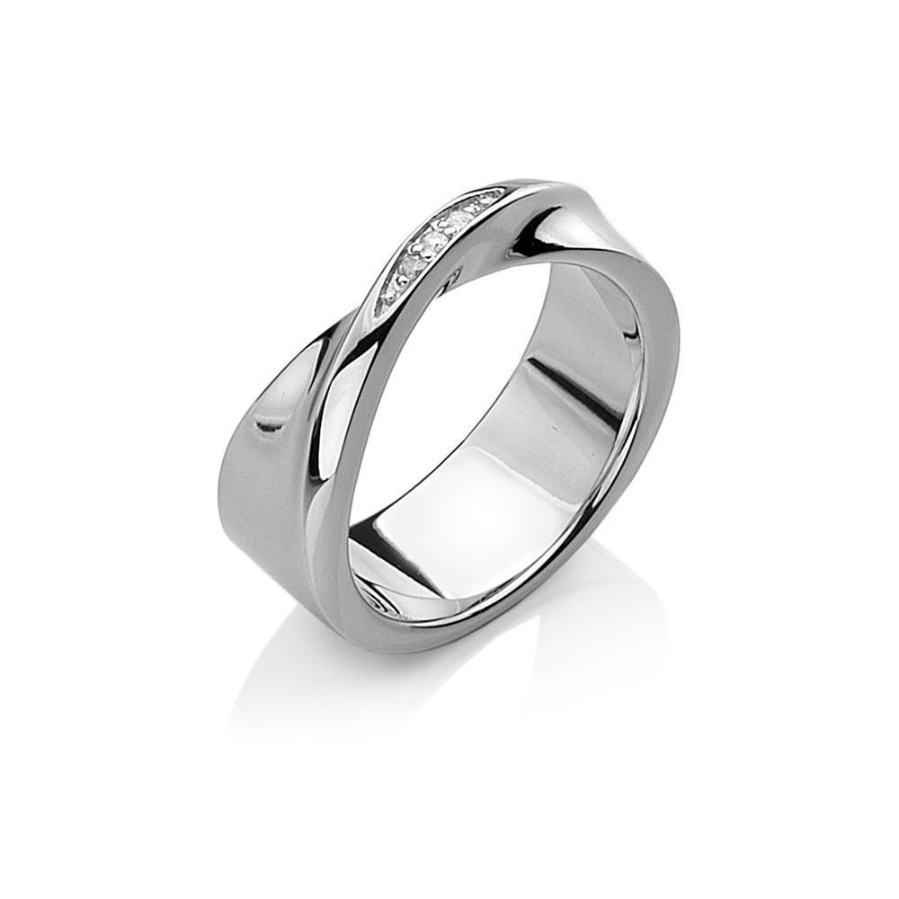 Hot Diamonds Twist Sterling Silver Ring D - M