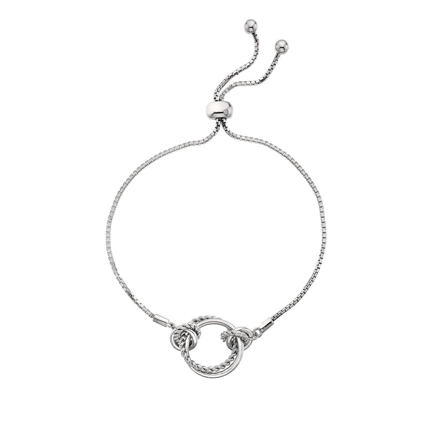Hot Diamonds Unity Sterling Silver Diamond Circle Bracelet D - Silver