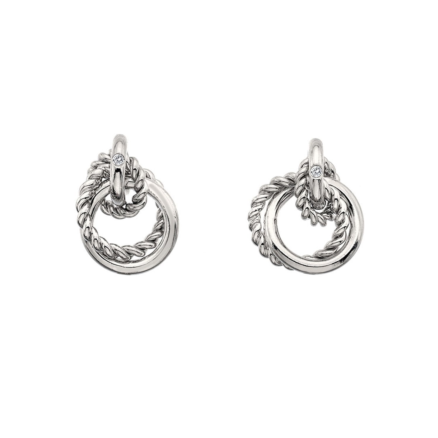 Hot Diamonds Unity Sterling Silver Diamond Circle Earrings - Silver