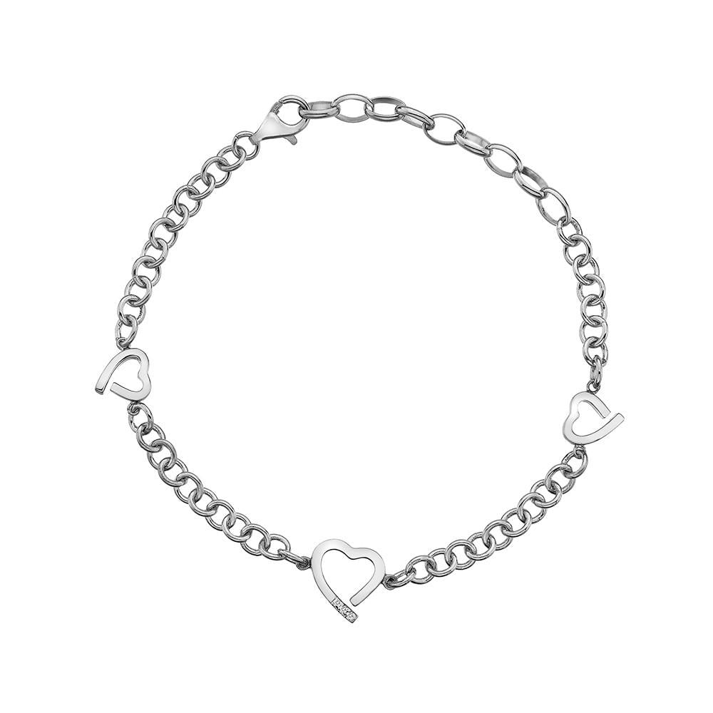 Hot Diamonds Warm Sterling Silver Heart Bracelet - Silver
