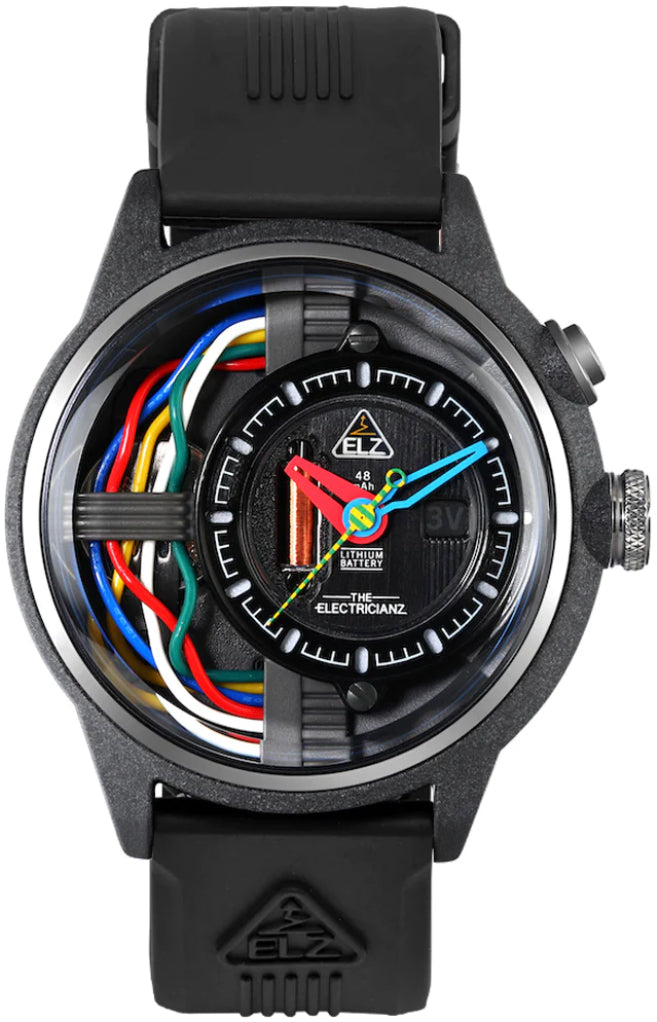Electricianz Watch Nylon Carbon Z Rubber 45mm - Black