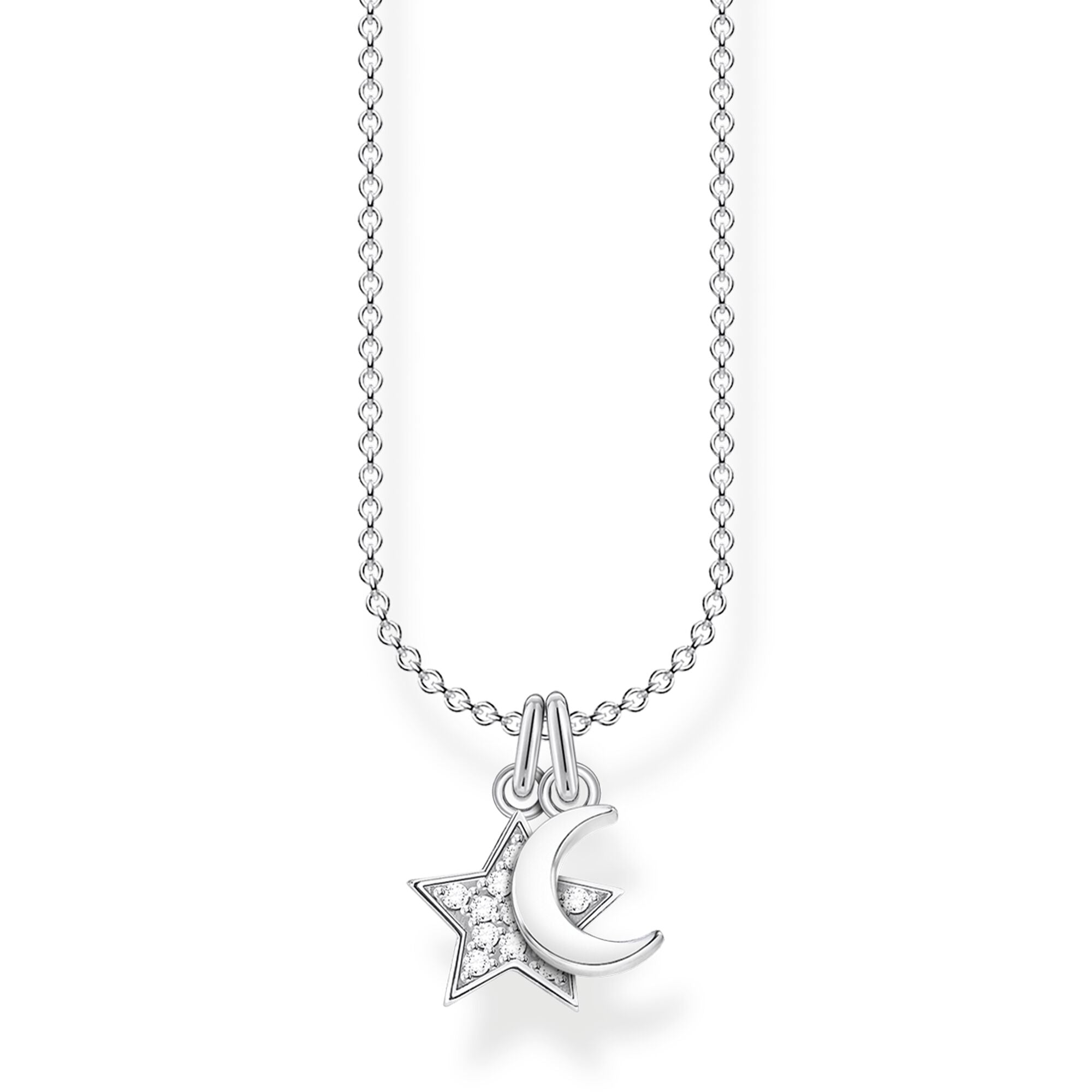Thomas Sabo Charm Club Sterling Silver Star Moon Necklace - Silver