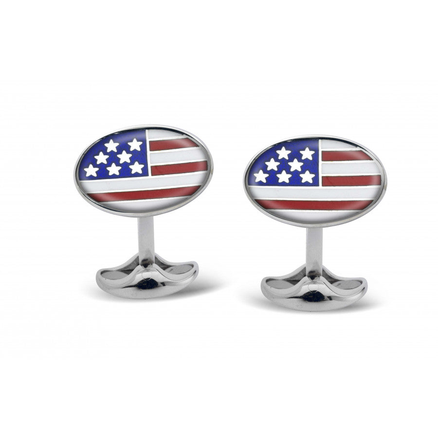 Deakin & Francis Cufflinks USA Enamel - Silver